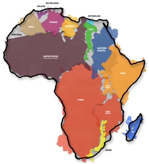 Captura de pantalla de The true size of Africa