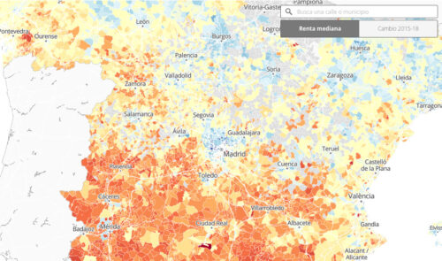 Captura de pantalla de El mapa de la renta de los españoles