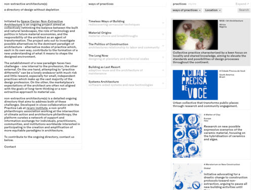 Captura de pantalla de directory.nonextractivearchitecture.org