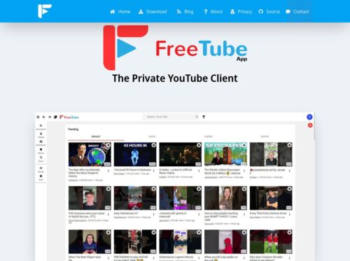 Captura de pantalla de freetubeapp.io