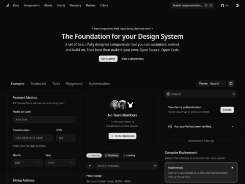 Captura de pantalla de ui.shadcn.com