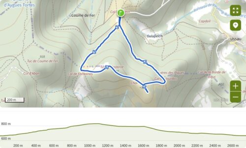Mapa y perfil de la caminata Le Char de Liqué