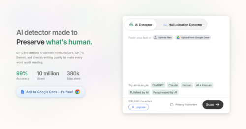 Captura de pantalla de gptzero.me