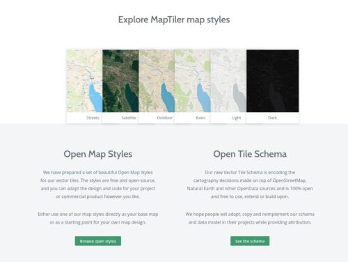 Captura de pantalla de openmaptiles.org
