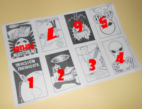 Distribución de páginas en un fanzine 8+1